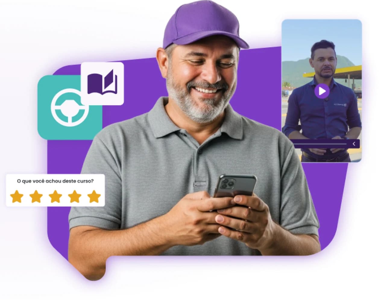 Instrutor da Academia PX acessando os cursos pelo celular